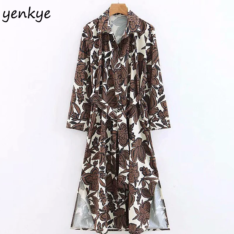 2019 Women Vintage Floral Print Shirt Dress Female Lapel Long Sleeve With Belt Sexy Slits A-line Midi Summer Dress Plus Size
2019 Women Vintage Floral Print Shirt Dress Female Lapel Long Sleeve With Belt Sexy Slits A-line Midi Summer Dress Plus Size