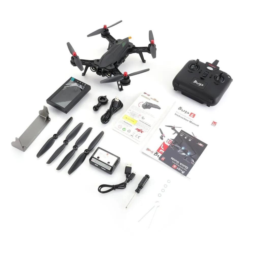 

MJX Bugs 6 B6 2.4GHz 4CH 6 Axis Gyro RTF Drone With HD 720P 5.8G FPV Camera And 4.3" LCD RX Monitor Brushless RC Quadcopter