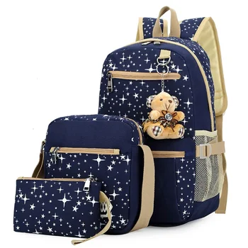 3Pcs/Set Women Backpack School Bags Star Printing Cute Backpacks With Bear For Teenagers Girls Travel Bag Rucksacks Mochila
3Pcs/Set Women Backpack School Bags Star Printing Cute Backpacks With Bear For Teenagers Girls Travel Bag Rucksacks Mochila