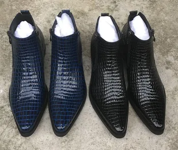 Popular Men Fashion Pointed Toes Genuine Leather Glitter Stone pattern High Top Show Martin Boots Size 38-44 Free Shipping
Popular Men Fashion Pointed Toes Genuine Leather Glitter Stone pattern High Top Show Martin Boots Size 38-44 Free Shipping