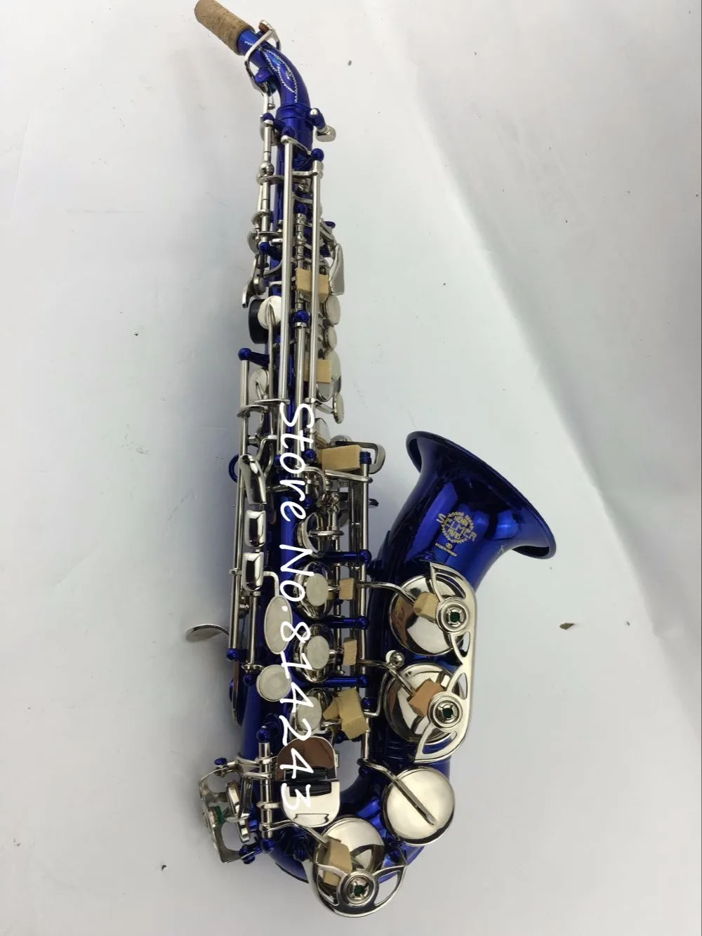R54 Small Bend Bb Soprano Saxophone B Flat Saxophone Soprano 54 Blue Body Golden Key Sax Professional Instrument
R54 Small Bend Bb Soprano Saxophone B Flat Saxophone Soprano 54 Blue Body Golden Key Sax Professional Instrument