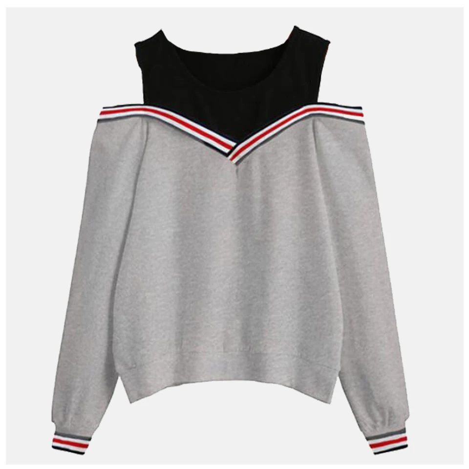 Off Shoulder Cut Sweatshirt Poleron Mujer 2019 Red Stripe Hoodie Patchwork Cold Shoulder Stitching Long Sleeve Hoodies Women
Off Shoulder Cut Sweatshirt Poleron Mujer 2019 Red Stripe Hoodie Patchwork Cold Shoulder Stitching Long Sleeve Hoodies Women