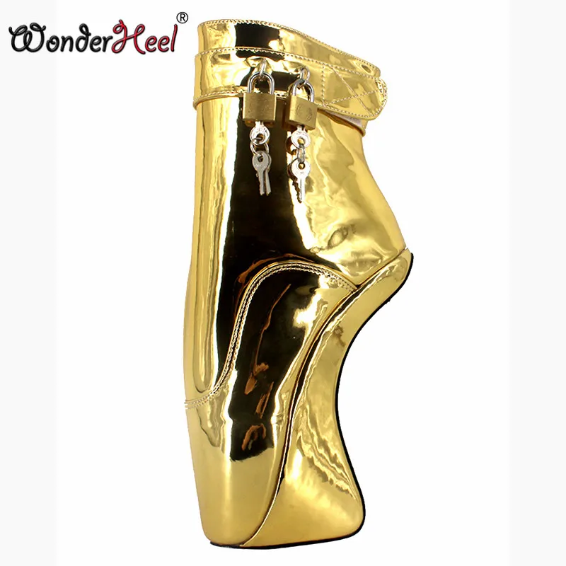 Wonderheel ankle boots Extreme high heel 7" wedge BALLET short Boots sexy fetish high heel patent pu ballet show padlocks boots
Wonderheel ankle boots Extreme high heel 7" wedge BALLET short Boots sexy fetish high heel patent pu ballet show padlocks boots