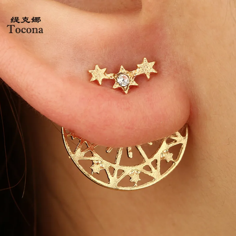 Tocona Fashion Circle wheel Hollow Star Stud Earrings for Women Punk Geometric Gold Alloy Earring Jewelry Brincos 6010
Tocona Fashion Circle wheel Hollow Star Stud Earrings for Women Punk Geometric Gold Alloy Earring Jewelry Brincos 6010