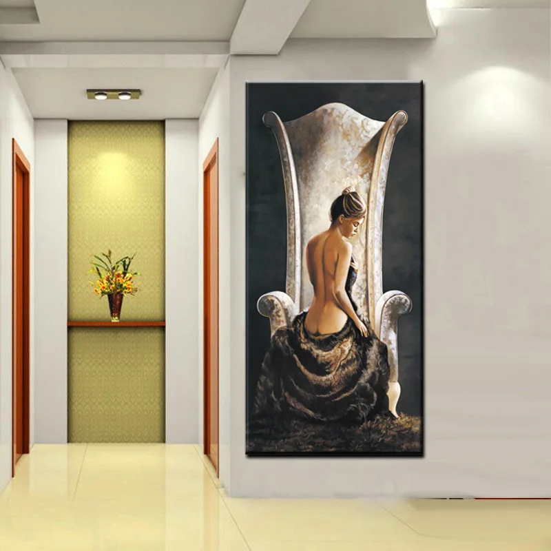 Vintage Large Sexy Woman on Chair Oil Painting HD Print Girl Naked Body on Canvas Wall Art Picture for Living Room Cuadros Decor
Vintage Large Sexy Woman on Chair Oil Painting HD Print Girl Naked Body on Canvas Wall Art Picture for Living Room Cuadros Decor