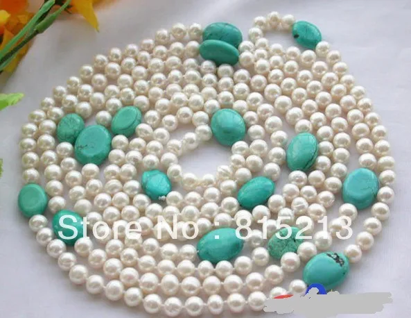 ddh00359 70" 13MM white round FRESHWATER PEARL ellipse turquoise NECKLACE
ddh00359 70" 13MM white round FRESHWATER PEARL ellipse turquoise NECKLACE