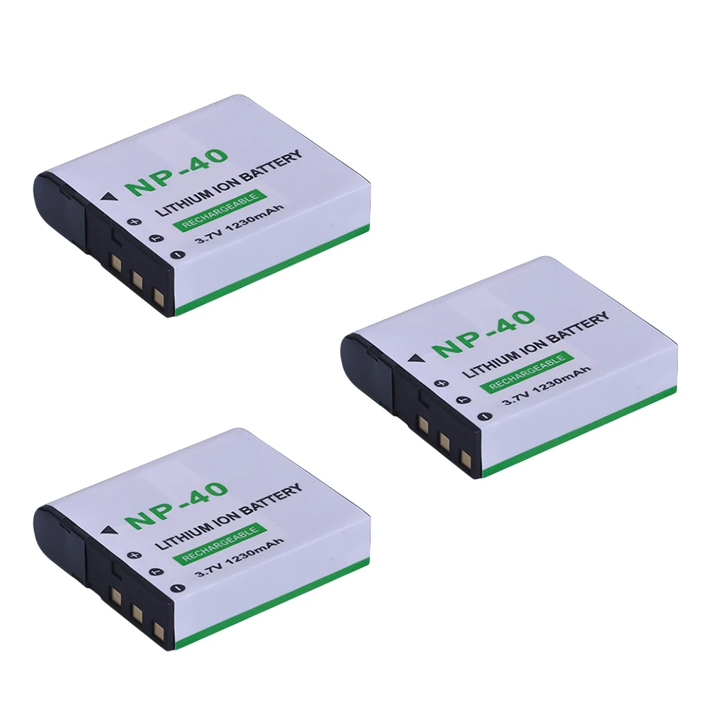 3Pcs 1230mAh NP-40 NP 40 NP40 Li-ion Battery for EX-FC100 EX-P505 EX-Z100 EXILIM EX-Z1050 EX-P600/P700 EX-Z57 | Электроника