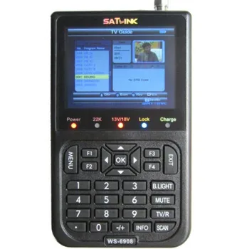 

100% SATLINK WS-6908 Digital Satellite Finder Satellite TV Receiver DVB-S FTA Signal 3.5 inch LCD, Support DISEQC 1.0,1.1,1.2