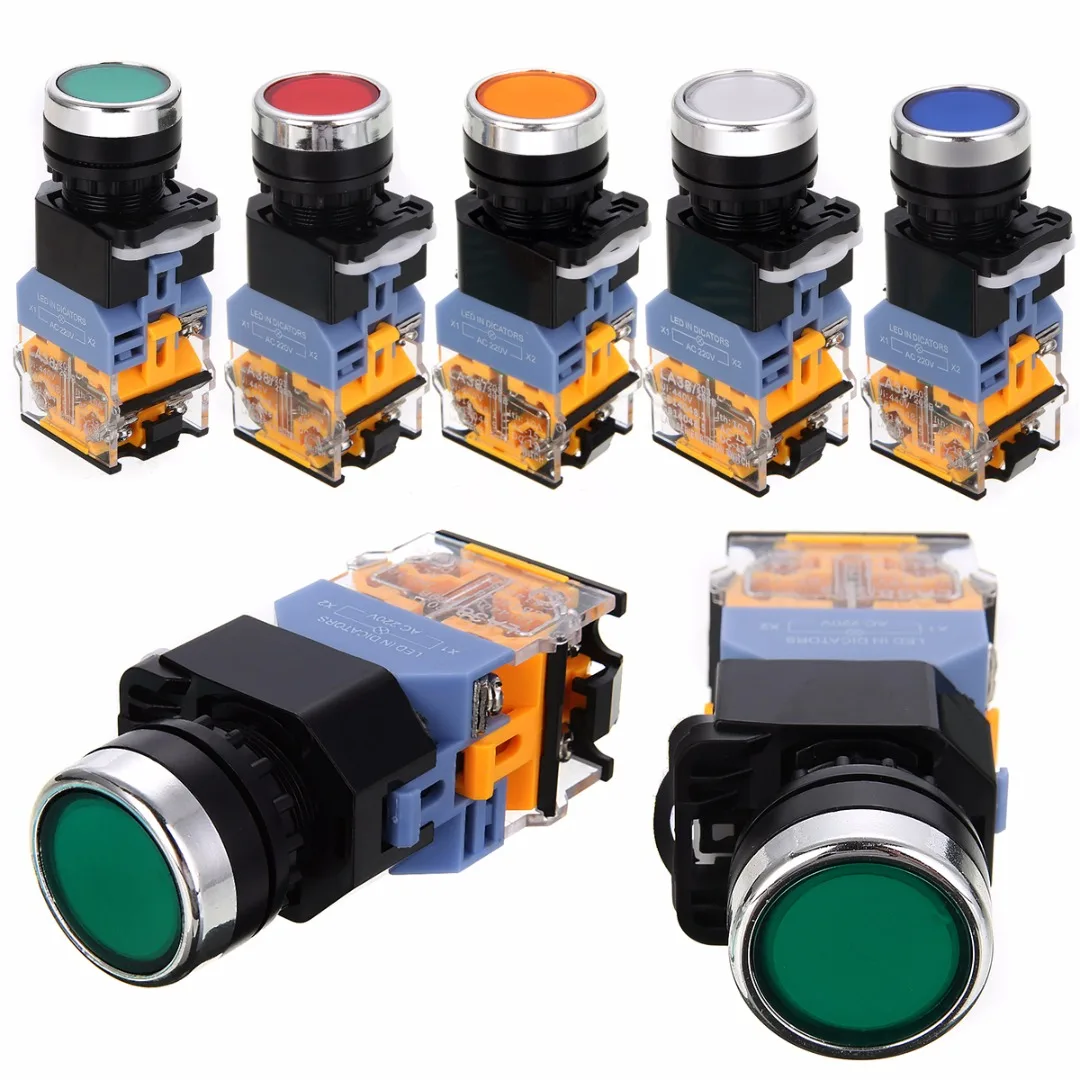 1pc LED Momentary Push Button Switch Mayitr AC 220V NO+NC START STOP DPST Switches For Starter Contactor Relay
1pc LED Momentary Push Button Switch Mayitr AC 220V NO+NC START STOP DPST Switches For Starter Contactor Relay