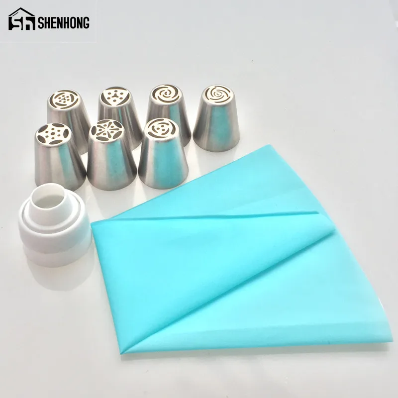 7PCS Russian Icing Piping Tips +Pastry Bag + 1 Adaptor Converter Stainless Steel Cake Decorating Nozzles
7PCS Russian Icing Piping Tips +Pastry Bag + 1 Adaptor Converter Stainless Steel Cake Decorating Nozzles