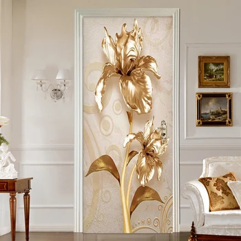 Pvc Self-Adhesive Waterproof Door Sticker Wallpaper 3D Luxury Golden Flower Murals European Style Living Room Home Decor Sticker
Pvc Self-Adhesive Waterproof Door Sticker Wallpaper 3D Luxury Golden Flower Murals European Style Living Room Home Decor Sticker