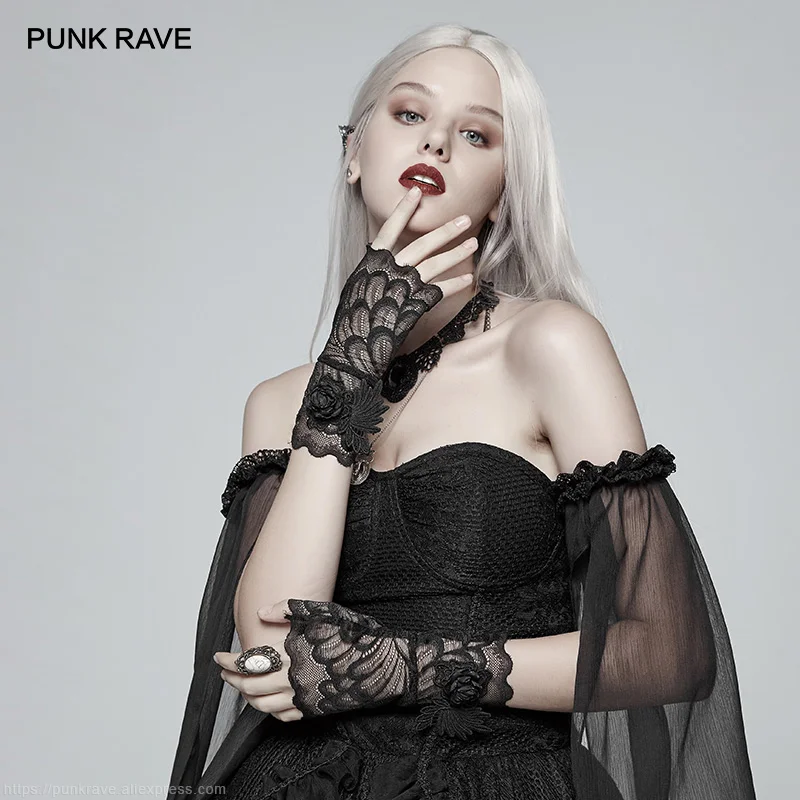 PUNK RAVE Women's Victorian Gothic Lace Gloves Evening Party Elegant Floral Fingerless Gloves Stage Perform Women Accessories
PUNK RAVE Women's Victorian Gothic Lace Gloves Evening Party Elegant Floral Fingerless Gloves Stage Perform Women Accessories
