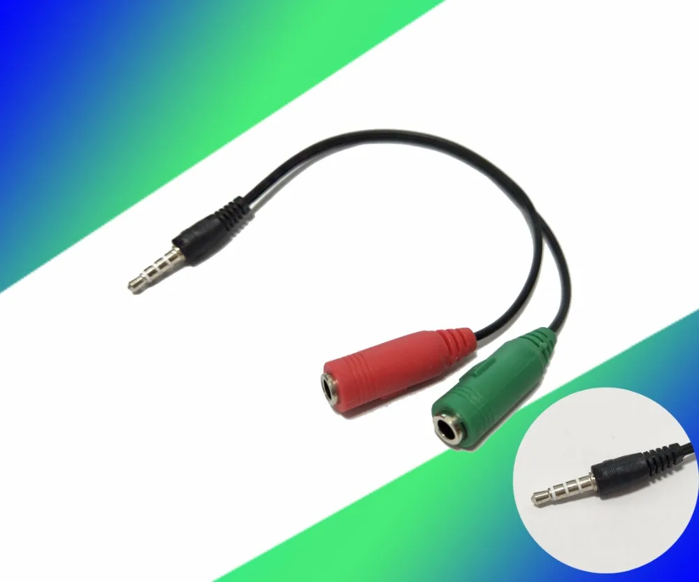 female to male audio line Headphone transducer audio cable combo adapter cable 3.5 audio splitter for headset microphone