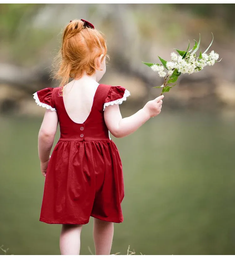 Фото Платье для маленьких девочек с открытой спиной кружева кружевные платья