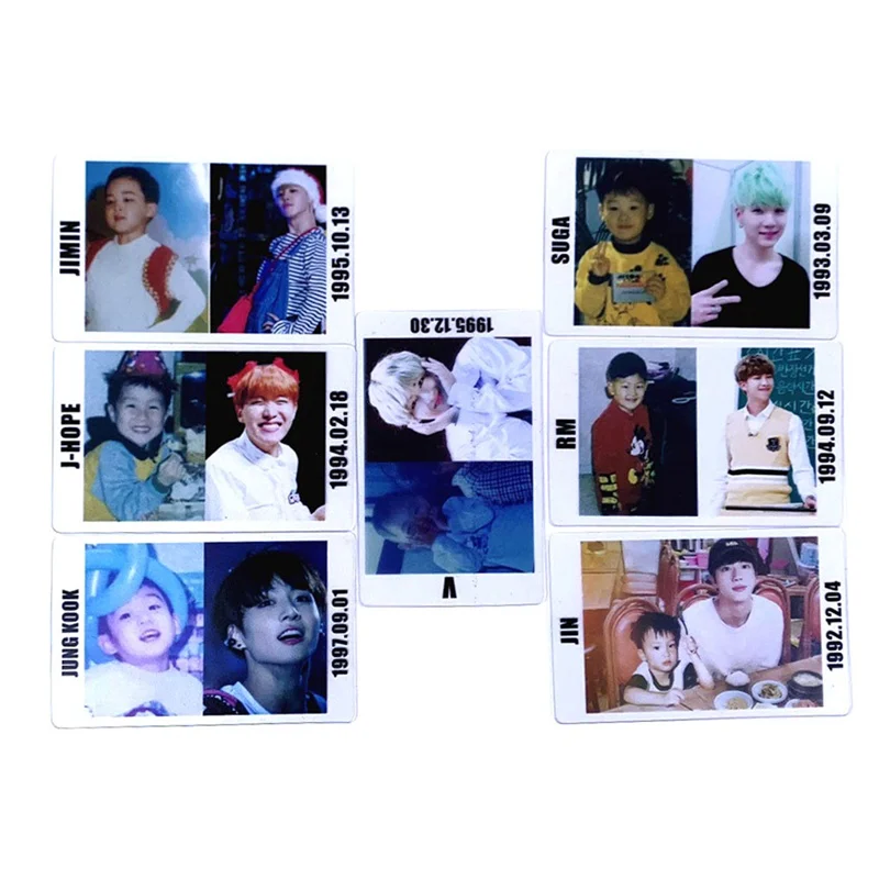 7pcs/set K-pop BTS Bangtan Boys Childhood PVC Clear Photo Cards Jungkook Jin V Jimin Suga Collective Photocards
7pcs/set K-pop BTS Bangtan Boys Childhood PVC Clear Photo Cards Jungkook Jin V Jimin Suga Collective Photocards