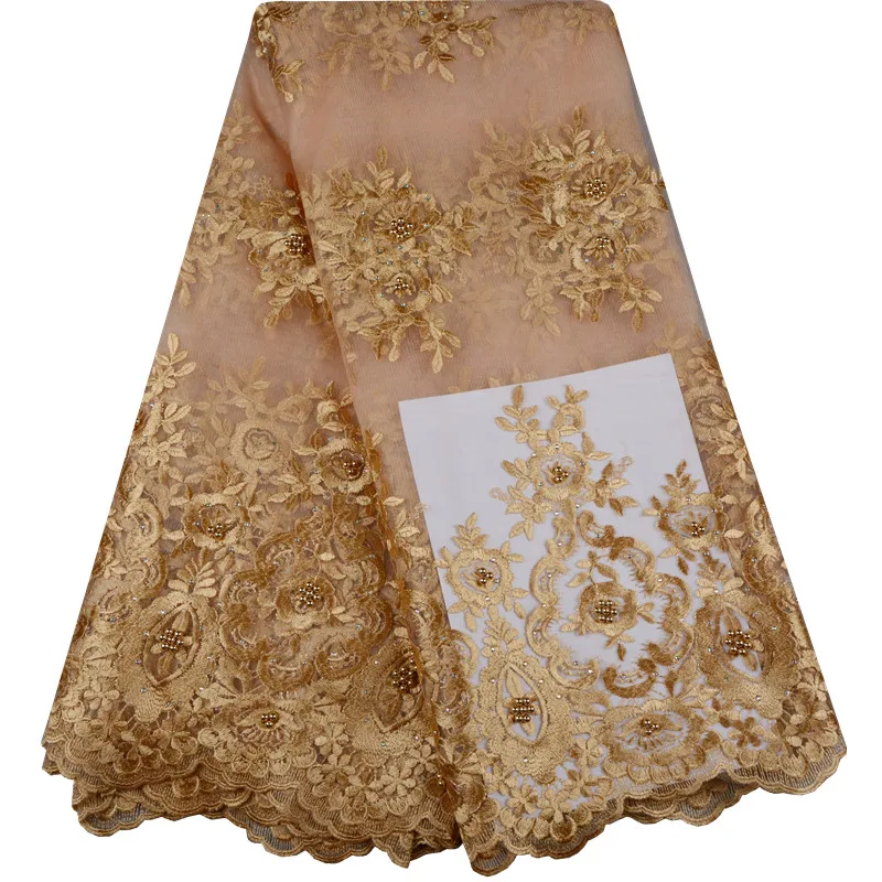 Lace Fabric Royal Gold French Lace Fabric With Beaded Nigerian French Fabric High Quality African Tulle Lace Fabric A938
Lace Fabric Royal Gold French Lace Fabric With Beaded Nigerian French Fabric High Quality African Tulle Lace Fabric A938