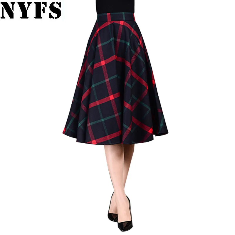 NYFS 2019 New Autumn Winter Women Skirts Fashion woolen Plaid Long Skirt PLaid Office Skirt Faldas Mujer Saias
NYFS 2019 New Autumn Winter Women Skirts Fashion woolen Plaid Long Skirt PLaid Office Skirt Faldas Mujer Saias