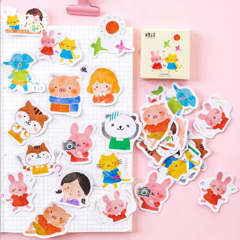 45 pcs/box My animal friends paper sticker dialog heteromorphism decoration DIY diary scrapbooking sealing sticker stationery
45 pcs/box My animal friends paper sticker dialog heteromorphism decoration DIY diary scrapbooking sealing sticker stationery