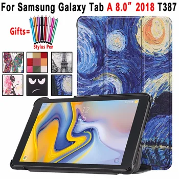 Case for Samsung Galaxy Tab A 8.0 2018 T387 SM-T387 Slim Magnetic Print Leather Foldable Cover Coque Funda Shell+Stylus Pen
Case for Samsung Galaxy Tab A 8.0 2018 T387 SM-T387 Slim Magnetic Print Leather Foldable Cover Coque Funda Shell+Stylus Pen