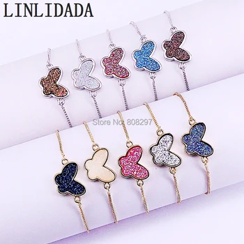 10Pcs Gold Color Metal Butterfly Shape Titanium Quartz Stone Charm Bracelet Jewelry for Women Adjustable Chain Bracelets
10Pcs Gold Color Metal Butterfly Shape Titanium Quartz Stone Charm Bracelet Jewelry for Women Adjustable Chain Bracelets