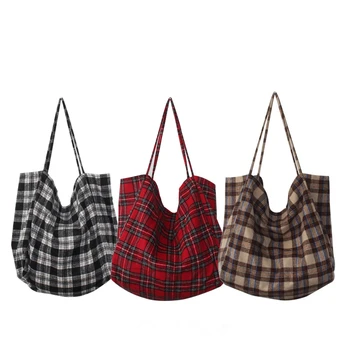 YILE Simple Wool Tartan Plaid Check Eco Shopping Tote Shoulder Bag Back Brown Red CY0834
YILE Simple Wool Tartan Plaid Check Eco Shopping Tote Shoulder Bag Back Brown Red CY0834