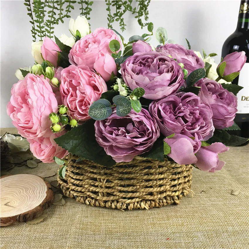 1 Bunch Artificial Silk Rose Peony Flowers 5 Heads bouquet flores fall home decor diy wedding decoration fake Flower wreath
1 Bunch Artificial Silk Rose Peony Flowers 5 Heads bouquet flores fall home decor diy wedding decoration fake Flower wreath