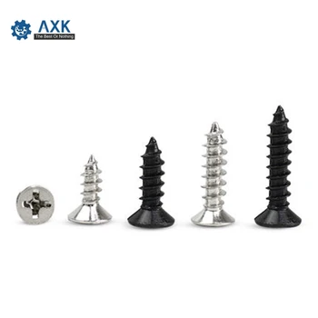 

100Pcs DIN7982 M1.4 M1.7 M2 M2.3 M2.6 M3 KA Electronic Small Screws Self-tapping Screws Countersunk Flat Head Black