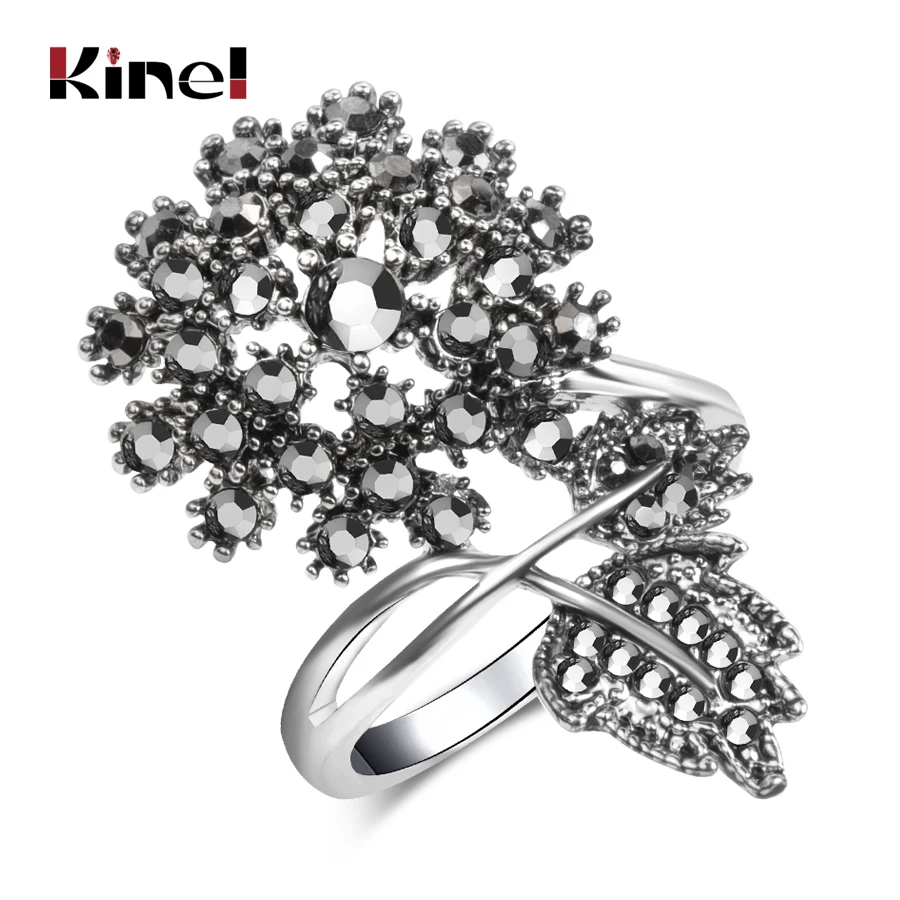Kinel Charm Grey Crystal Ring Carved Hollow Flowers Antique Silver Color Wedding Rings Fashion Women Vintage Jewelry 2018 New
Kinel Charm Grey Crystal Ring Carved Hollow Flowers Antique Silver Color Wedding Rings Fashion Women Vintage Jewelry 2018 New