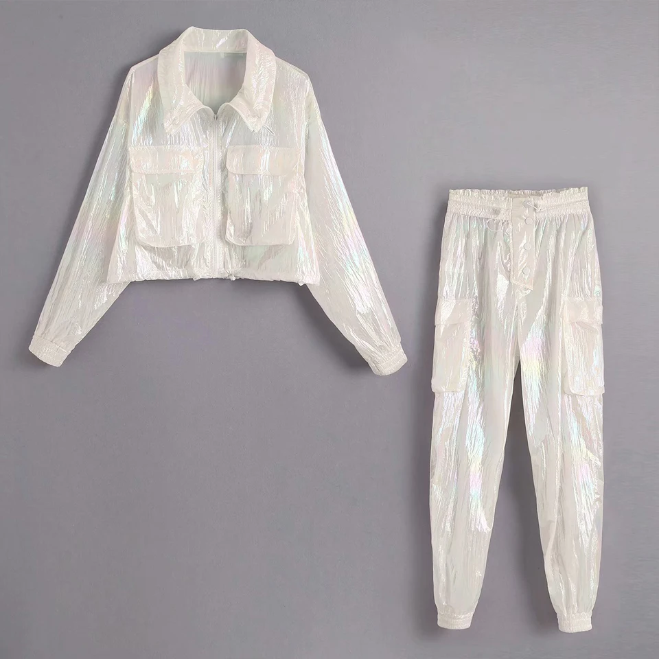 Women Fashion Summer 2019 Suits 2-piece sets Loose Jacket Coats and Pants Female Rainbow effect Street Two pieces sets Clothes
Women Fashion Summer 2019 Suits 2-piece sets Loose Jacket Coats and Pants Female Rainbow effect Street Two pieces sets Clothes