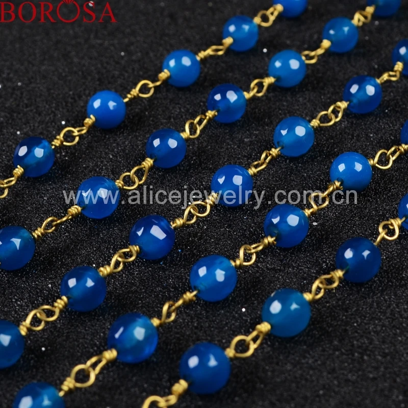 BOROSA Design Fashion Bright-Coloured Gold Color Or Silver Color Natural Blue Crystal Druzy Faceted Beaded Chains 2018 JT074
BOROSA Design Fashion Bright-Coloured Gold Color Or Silver Color Natural Blue Crystal Druzy Faceted Beaded Chains 2018 JT074