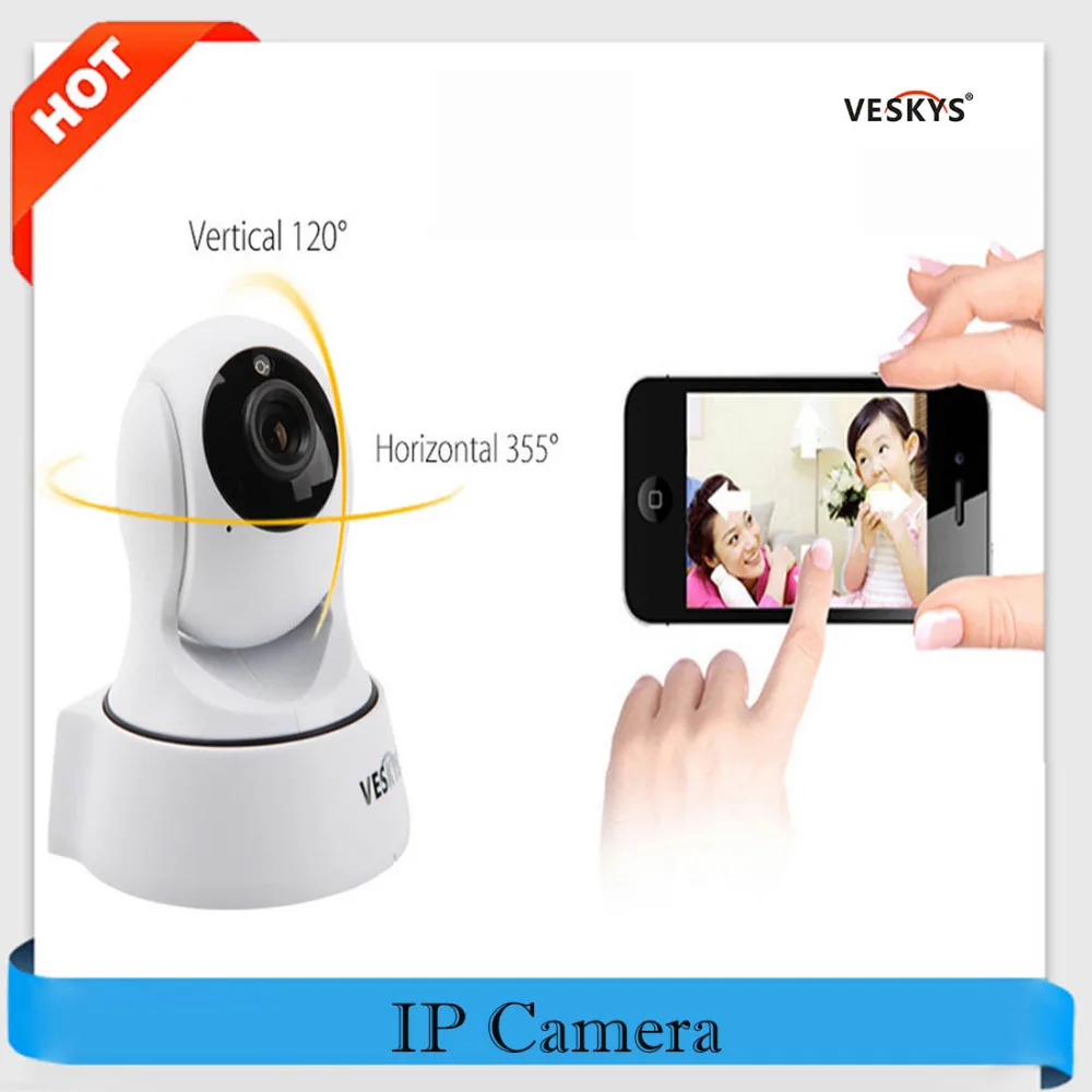 

VESKYS IP Camera WiFi 720P HD 1.0MP P2P Baby Monitor Infrared IR-Cut Pan/Tilt CCTV Security Wifi Cam Wireless P2P Remote Control