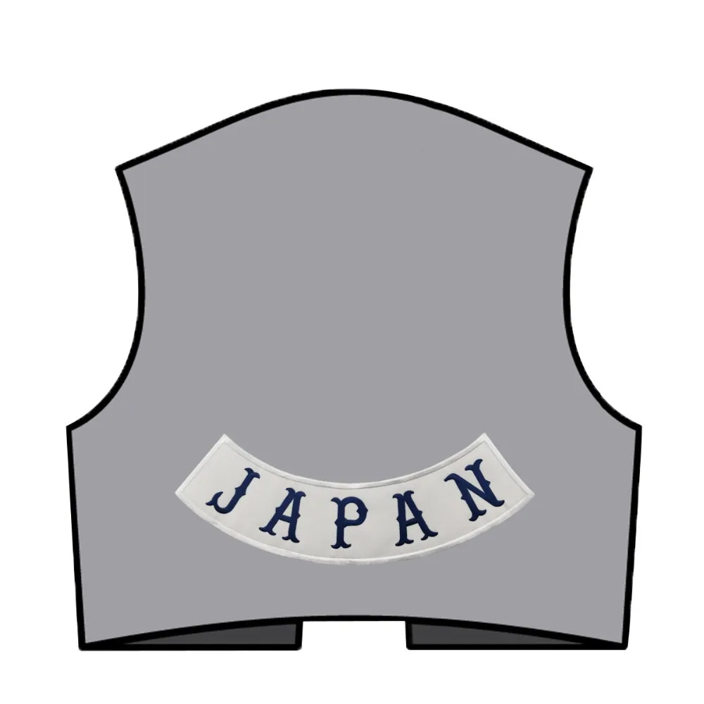 HA Japan Rocker Outlaw Patches White twill fabric Embroidered Iron On Back of Jacket Patch Free Shipping DIY Customized Design (4)