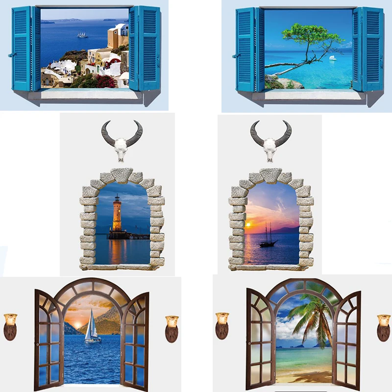 6 Style Brand New 3D Sea Window Scenery Large Wall Sticker Home Decor Living Room Mural Decal Nautical Decor Stencils for Walls
6 Style Brand New 3D Sea Window Scenery Large Wall Sticker Home Decor Living Room Mural Decal Nautical Decor Stencils for Walls