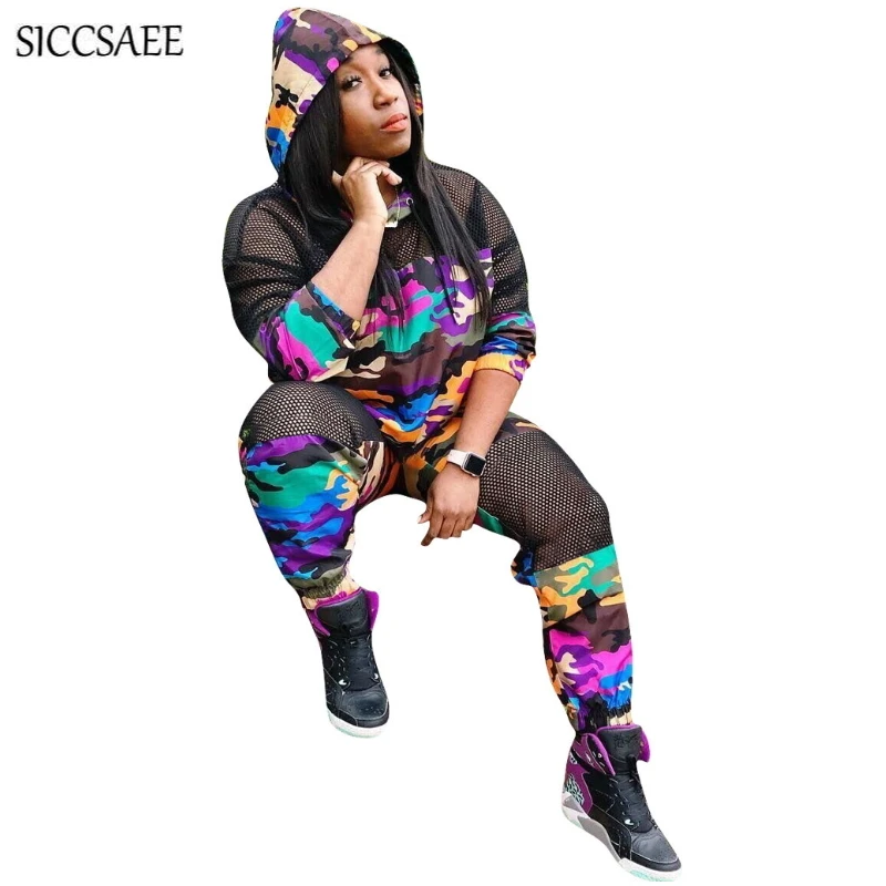 Camouflage Print Two Piece Set Mesh Patchwork Tracksuit For Women Fishnet Sheer Plus Size Clothing Sweat Suit Hoodies Loose
Camouflage Print Two Piece Set Mesh Patchwork Tracksuit For Women Fishnet Sheer Plus Size Clothing Sweat Suit Hoodies Loose