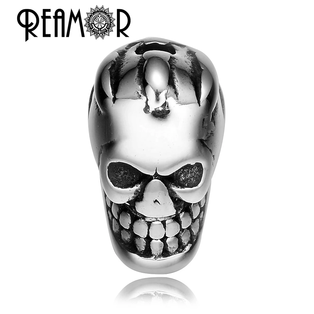 REAMOR 316l нержавеющая сталь огненный череп головка бисера 2 мм небольшие отверстия