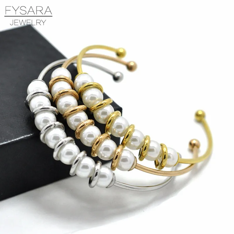 FYSARA Simulated-Pearl Jewelry Stackable Bracelet Bangle For Women Girl Jewelry Stainless Steel Gold-Color Cuff Bangle Pulseira
FYSARA Simulated-Pearl Jewelry Stackable Bracelet Bangle For Women Girl Jewelry Stainless Steel Gold-Color Cuff Bangle Pulseira