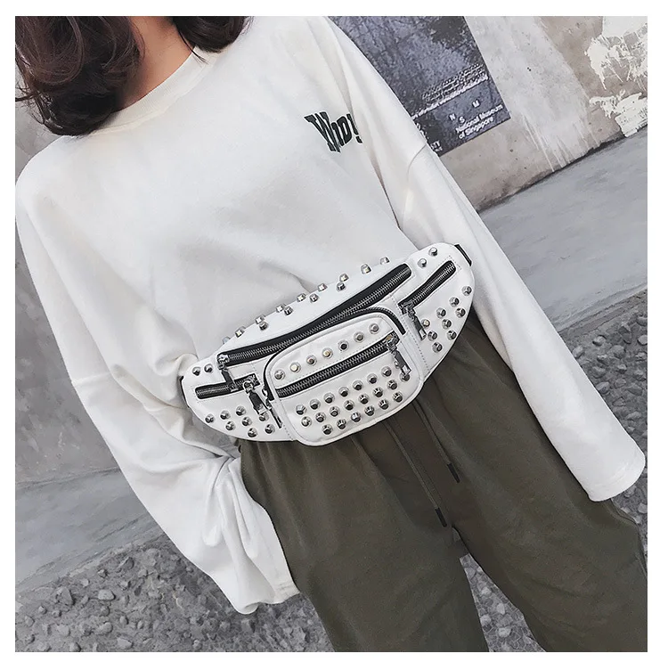Waist Bags Women Rivet Fanny Pack Fashion Belt Bag Female Mini Chest Bags High Quality Pu Leather Shoulder Bags Bolsa
Waist Bags Women Rivet Fanny Pack Fashion Belt Bag Female Mini Chest Bags High Quality Pu Leather Shoulder Bags Bolsa