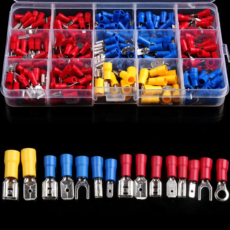 280Pcs Insulated Spade Crimp Terminal Butt Electrical Wire Connectors Cold-Pressure Terminal Assorted Set Red Blue Yellow
280Pcs Insulated Spade Crimp Terminal Butt Electrical Wire Connectors Cold-Pressure Terminal Assorted Set Red Blue Yellow