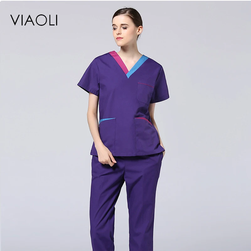 Viaoli 2017 new surgical clothing short sleeve wash clothes men and women doctor clothes nurse operating room purple pink gown
Viaoli 2017 new surgical clothing short sleeve wash clothes men and women doctor clothes nurse operating room purple pink gown