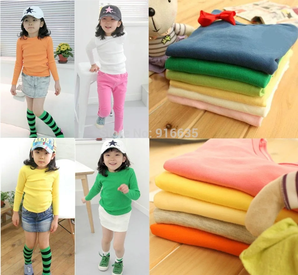 Футболка для малышей Весна конфеты 100% хлопок базовая футболка с длинными