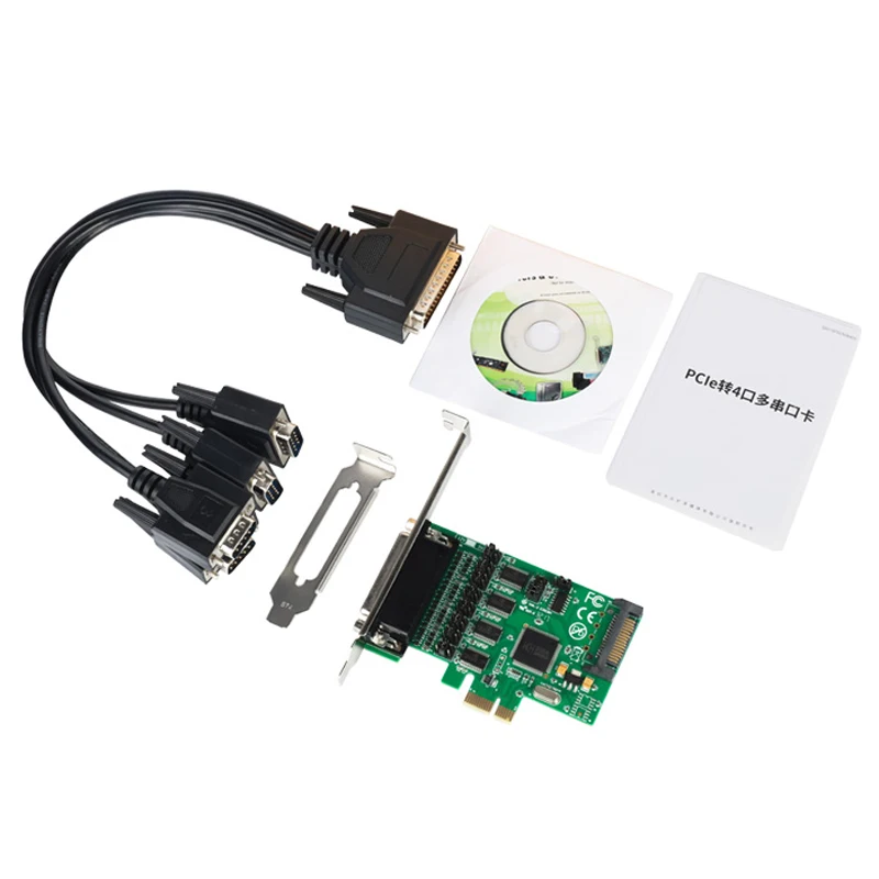 PCI-e 4 way RS-232 card 12V Power Industrial Multi DB9 COM port adapter output cable for Serial Networking Monitoring Equipment
PCI-e 4 way RS-232 card 12V Power Industrial Multi DB9 COM port adapter output cable for Serial Networking Monitoring Equipment