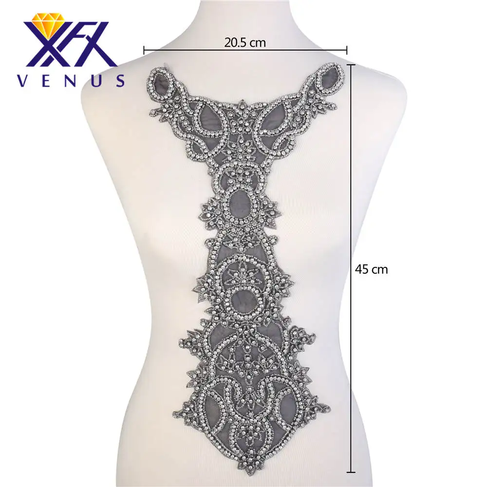 XINFANGXIU Sparkly Applique Large Size Beaded Rhinestone Patach Dress Embellishment Shiny Patch for Bridal Party Dres 
XINFANGXIU Sparkly Applique Large Size Beaded Rhinestone Patach Dress Embellishment Shiny Patch for Bridal Party Dres