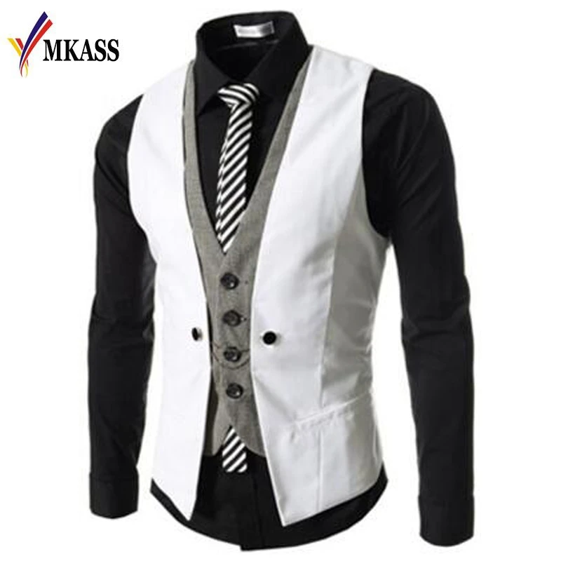 ew Autumn Men Vest Suit Waistcoats British Style Casual Blazer False Two Vest Double Breasted Mens Slim Fit Dress Suit Vests Hot
ew Autumn Men Vest Suit Waistcoats British Style Casual Blazer False Two Vest Double Breasted Mens Slim Fit Dress Suit Vests Hot