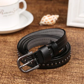 Fashion Women's Belt Retro Round Studs 1cm Thin Wide Designer Punk Belt for Lady Pant's Partner
Fashion Women's Belt Retro Round Studs 1cm Thin Wide Designer Punk Belt for Lady Pant's Partner