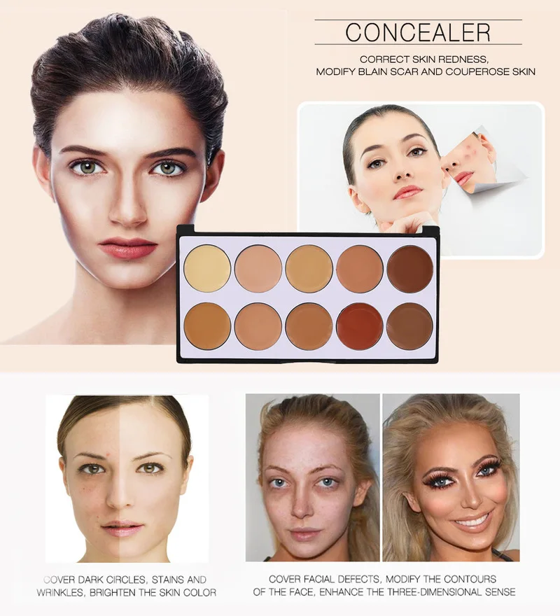 10 Colors Make Up Concealer Palette Black Eye Cover Color Corrector Face Contour Concealer Palette Foundation Cream Kit TSLM1
10 Colors Make Up Concealer Palette Black Eye Cover Color Corrector Face Contour Concealer Palette Foundation Cream Kit TSLM1