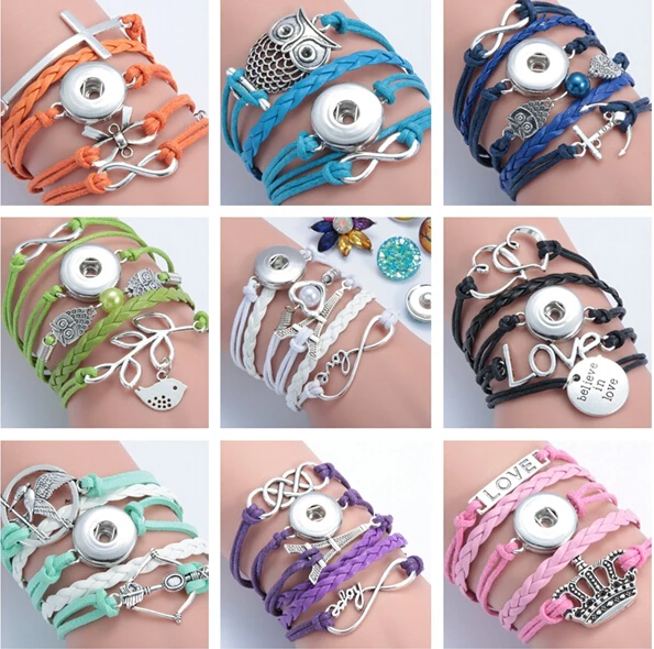 Snaps Charm Vintage Multilayer plaid Leather Bracelet Women owl heart Cross Believe cheap Statement Jewelry Best Friends Gift
Snaps Charm Vintage Multilayer plaid Leather Bracelet Women owl heart Cross Believe cheap Statement Jewelry Best Friends Gift