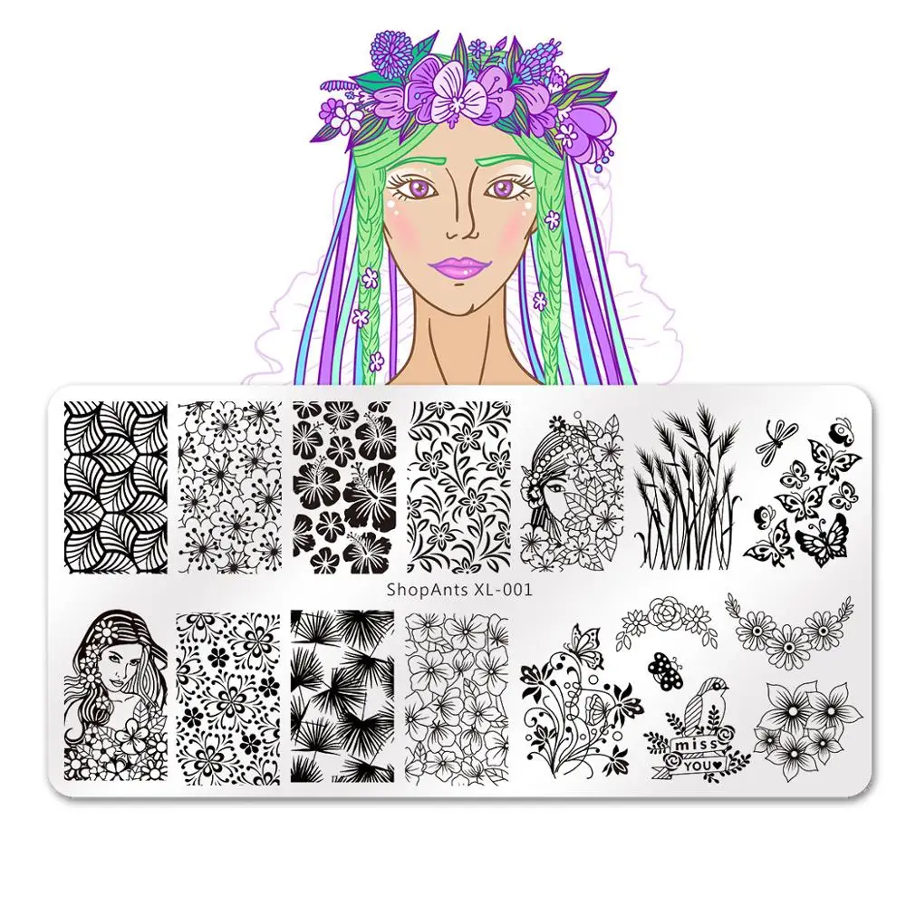 1pc ShopAnts 6*12cm Stamping Plates Flower Theme Beaytiful Girl Image Pattern For Nail Art Stamping Plate XL-001
1pc ShopAnts 6*12cm Stamping Plates Flower Theme Beaytiful Girl Image Pattern For Nail Art Stamping Plate XL-001
