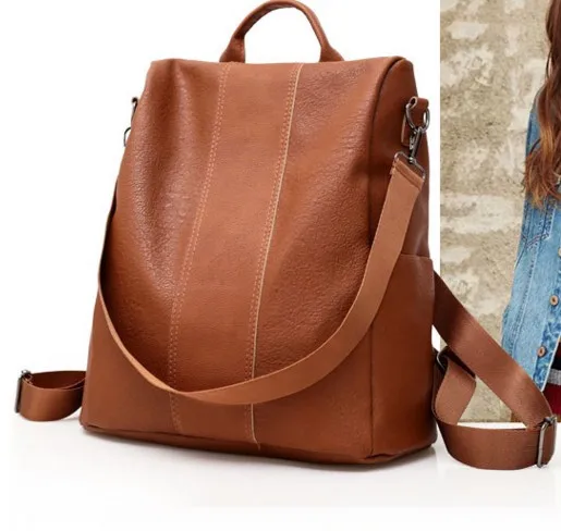the new double-back anti-theft generation of retro backpack factory direct solid color leather backpack
the new double-back anti-theft generation of retro backpack factory direct solid color leather backpack