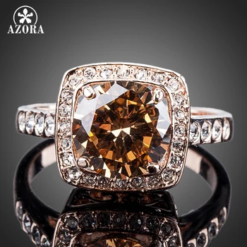 AZORA Royal DesignRose Gold Color with Rhinestones Surrounded Square Orange Crystal Ring TR0095
AZORA Royal DesignRose Gold Color with Rhinestones Surrounded Square Orange Crystal Ring TR0095