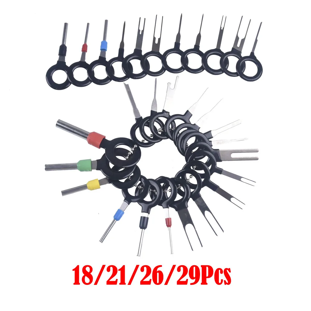 18/21/26/29Pcs Car Wire Terminal Removal Tool Wiring Crimp Connector Pin Extractor Kit Automobiles Terminal Repair Hand Tools
18/21/26/29Pcs Car Wire Terminal Removal Tool Wiring Crimp Connector Pin Extractor Kit Automobiles Terminal Repair Hand Tools